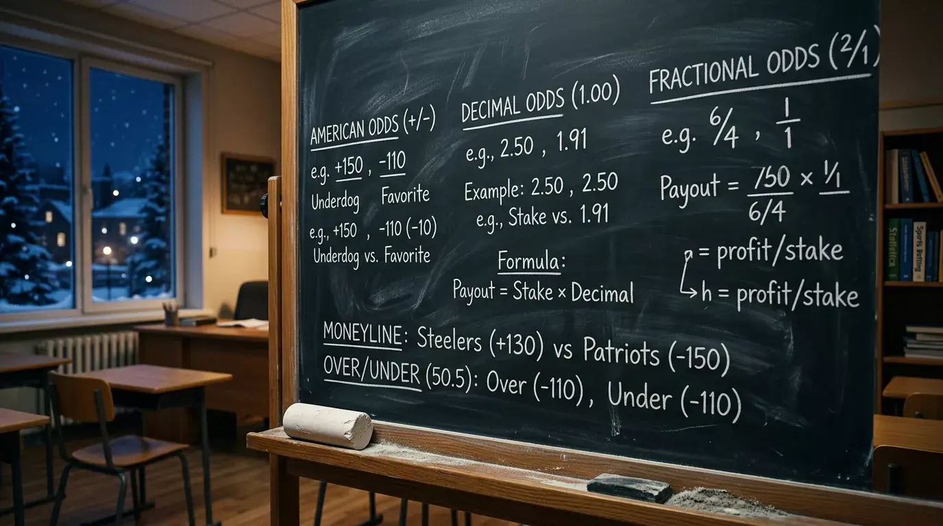 Odds forklaret med decimale fraktionelle og amerikanske formater
